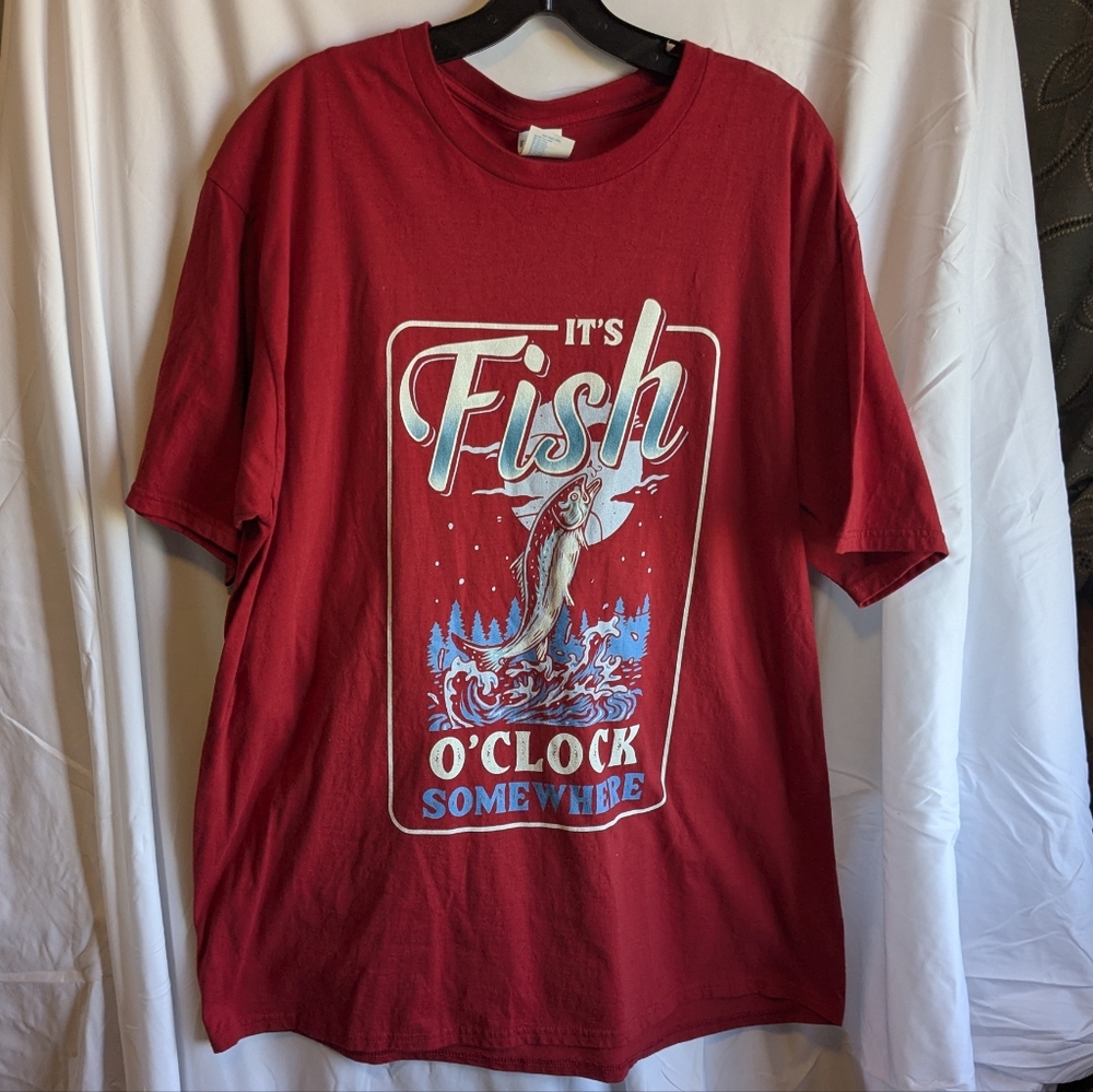 A5 Funny Graphic Fishing Shirt XLarge NWOT